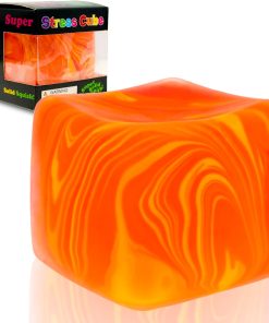 NeeDoh Nice Cube ?C Solid Squish ?C Yellow & Orange