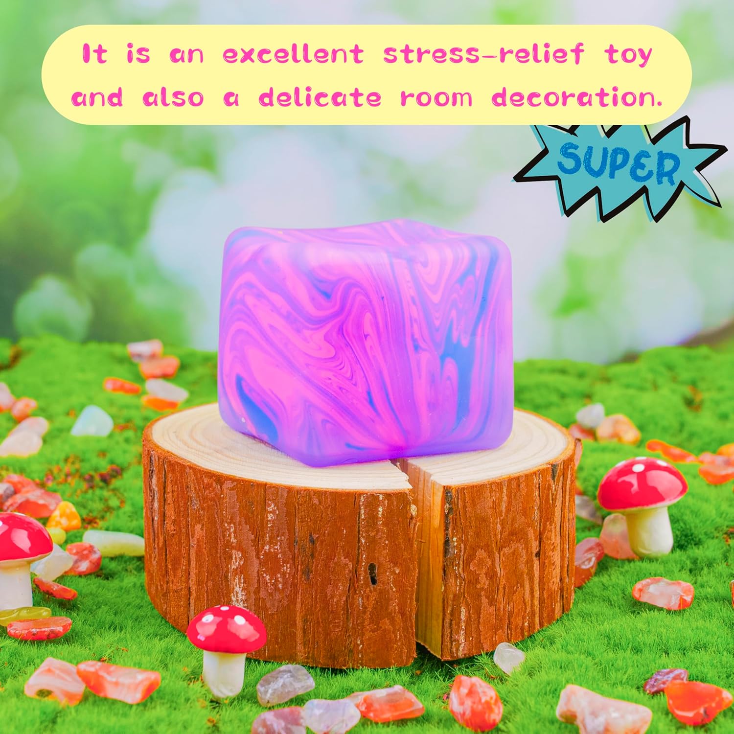NeeDoh Nice Cube ?C Solid Squish ?C Pink & Blue - Image 6