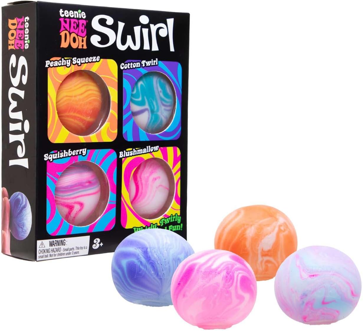 Schylling NeeDoh Teenie Swirl 4 Pack - Sensory Squeeze Toy - 1.5 in Diameter - Colors May Vary - Image 3