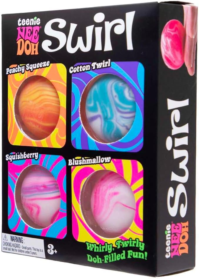 Schylling NeeDoh Teenie Swirl 4 Pack - Sensory Squeeze Toy - 1.5 in Diameter - Colors May Vary - Image 2