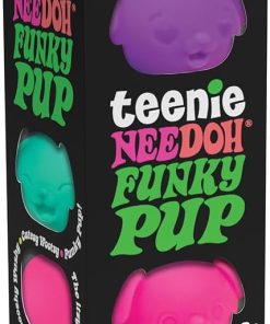Schylling NeeDoh Teenie Funky Pups - Sensory Squeeze Toy - Contains 3 Mini Groovy Globs - 1.5 Wide - Color May Vary (Pack of 1)