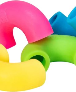 Schylling NeeDoh Mac ‘N- Squeeze - Sensory Squeeze Toy - Contains 4 Squishy Noodles - 3 Wide - Color May Vary (Pack of 1)