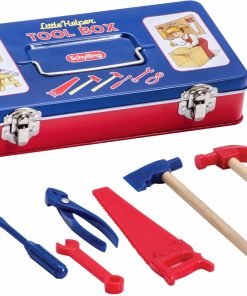 Schylling Toy Tin Tool Box with Tools - Metal Case Including 6 Tools - Ages 3+