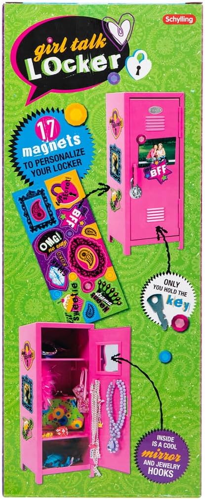 Schylling Girls Talk Pink Mini Locker - 11.25 Decorative Metal Storage Locker with 17 Mix-and-Match Magnets. Lock. and Keys - Ages 4-12 - Image 7