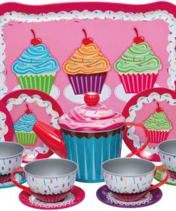 Schylling Cupcakes Tin Tea Set Multi-colored. Small