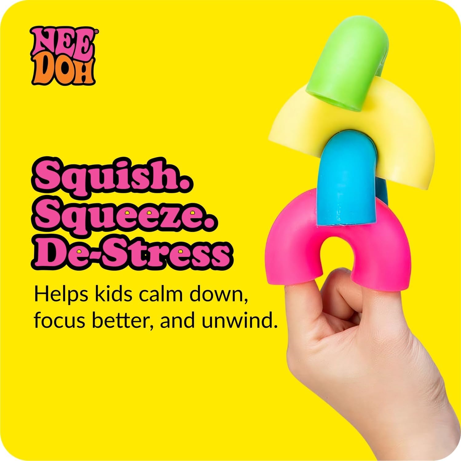 NeeDoh Mac - Squeeze - 4 Squishy Noodles - Assorted - Image 6