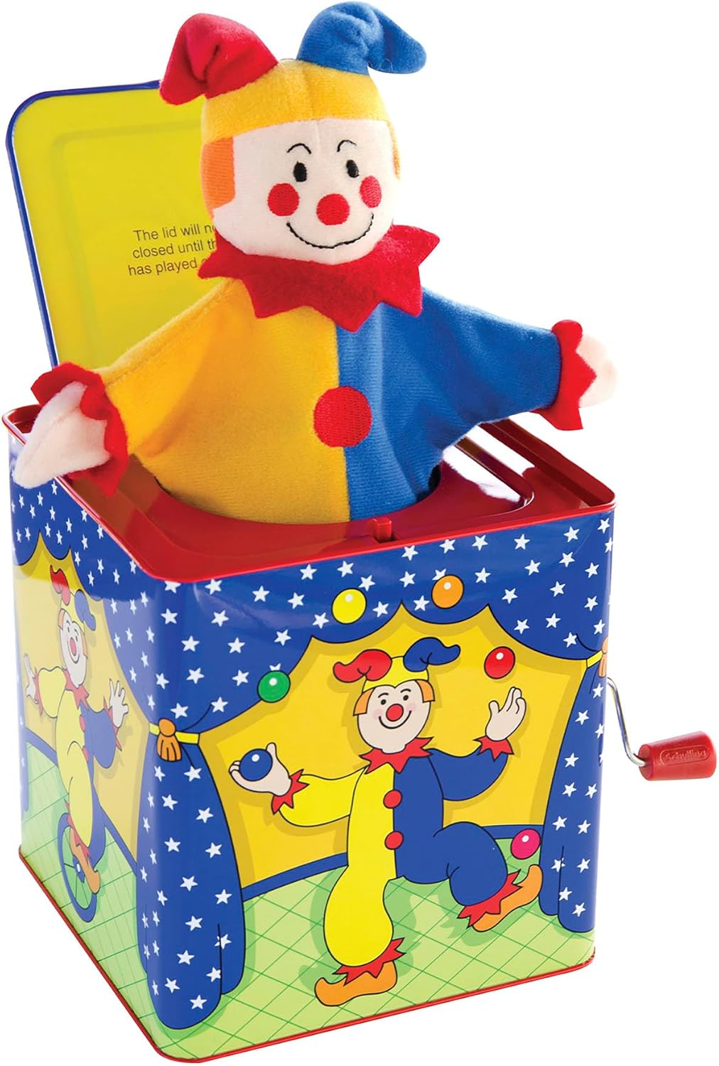 Schylling Jester Jack in the Box - Classic Children-s Musical Toy - Colorful and Durable Tin Box with Silly Jester Plush - Age 18 months and Up