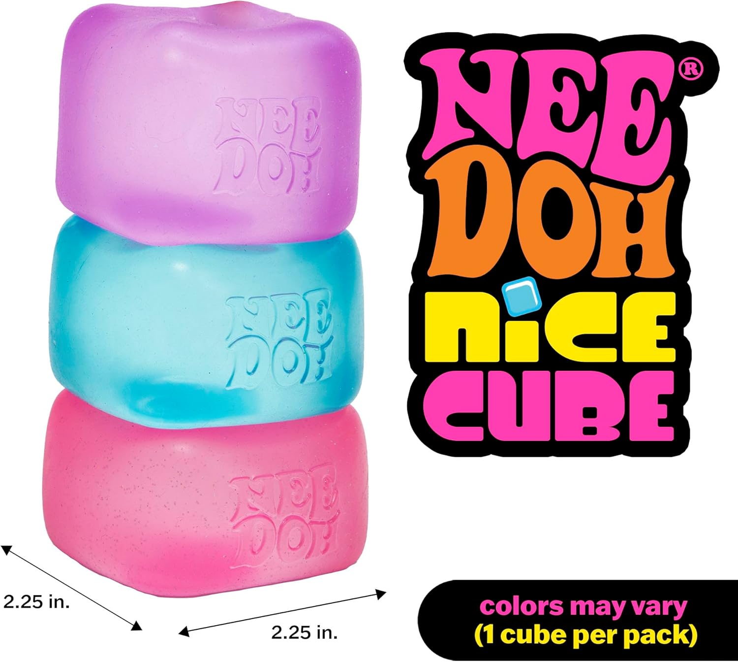 Schylling NeeDoh Nice Cube - Sensory Squeeze Toy with Super Solid Squish - 2.25 Cube - Color May Vary (Pack of 1) - Image 7