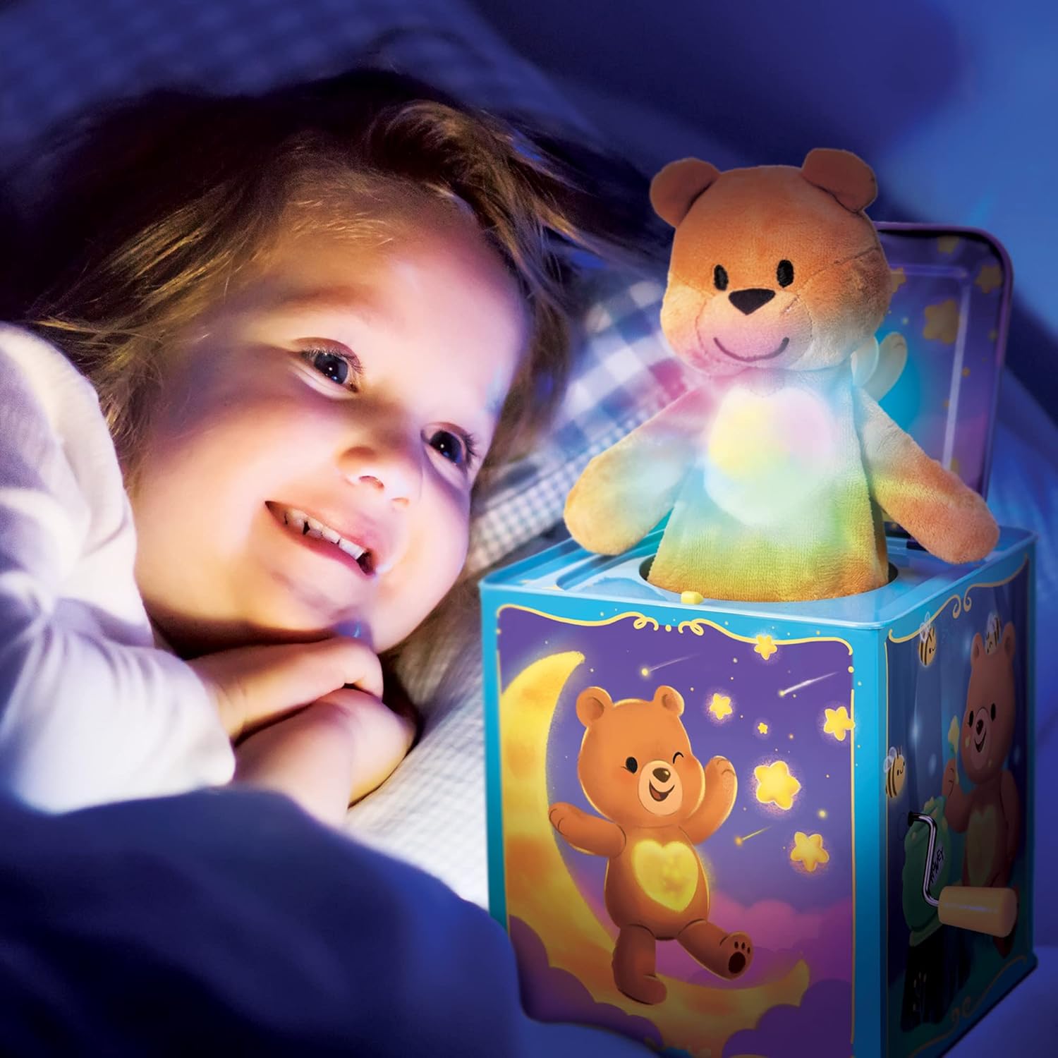 Schylling-Teddy Bear Pop N Glow Jack in The Box-18+mo-TPGJB. Small - Image 4