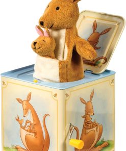 Schylling: Jack in Box - Kangaroo - Classic Pop-Up Music Toy. Momma & Baby Joey Finger Puppet. Plays Song Pop Goes The Weasel. Toddler & Kids 18mo+