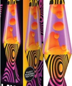 Lava? Lamp - 14.5” Groovy Gradient Flocked Base - The Original Motion Light - Yellow Wax and Purple Liquid - Item #2015