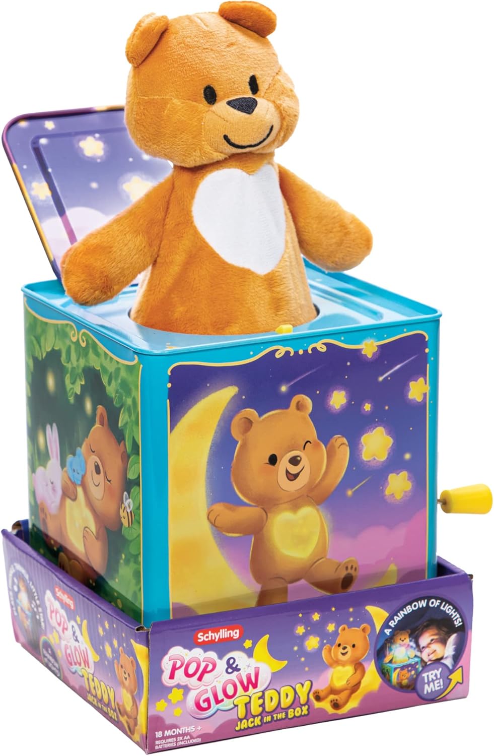 Schylling-Teddy Bear Pop N Glow Jack in The Box-18+mo-TPGJB. Small - Image 8