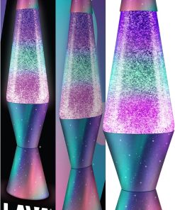 Lava? Lamp - 14.5 Polar Glimmer - The Original Motion Light - Silver Glitter. Multicolor Base and Globe - Item #2048 (Amazon Exclusive)