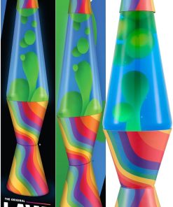 Lava The Original Lamp - 14.5 Warped Rainbow ?C Classic Liquid Motion Lamp - Yellow Wax and Blue Liquid - Item #2713 (Amazon Exclusive)