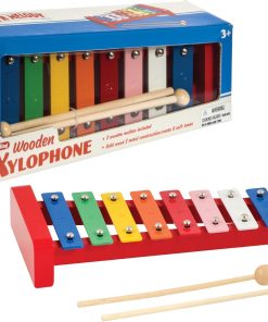 Schylling Wooden Xylophone - Colorful Kids Instrument - Includes Wooden Mallets and Embossed Metal Keys - Ages 3 and Up