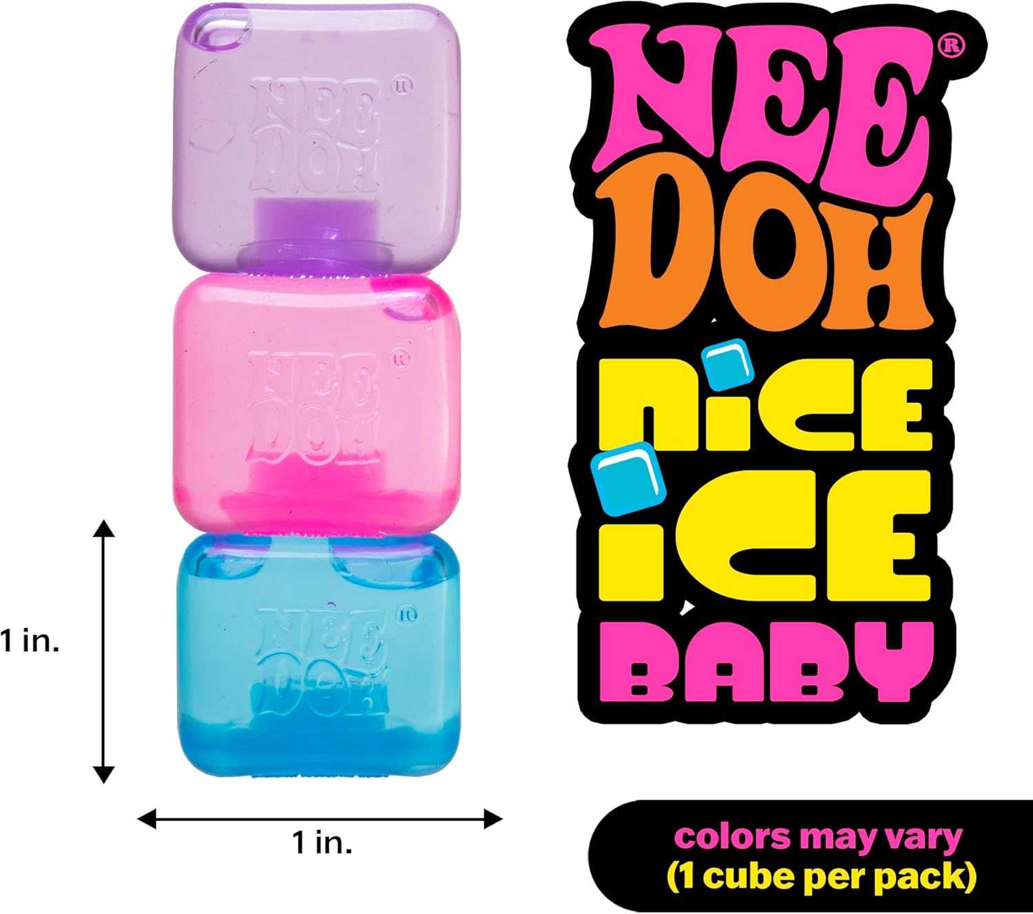 Schylling NeeDoh Nice Ice Baby - Sensory Squeeze Toy - Super Solid Squish - 1.25 Wide - Color May Vary (Pack of 1) - Image 5