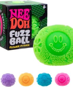 Schylling NeeDoh Fuzz Ball - Sensory Toy with a Velvet Texture and Soft Cloud Squish - Wavy Pattern You Can See and Feel - Ages 3 and Up - Color May Vary; One Per Pack (Flower Power)