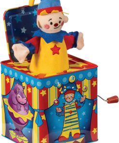 Schylling Silly Circus Jack in the Box - Classic Children-s Musical Toy - Colorful Embossed Tin Box and Friendly Plush - Age 18 months and Up