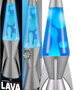 Lava The Original Lamp - 14.5 Gray Stratosphere ?C Retro Rocket Liquid Motion Lamp - White and Blue Liquid - Item #2390 (Amazon Exclusive)