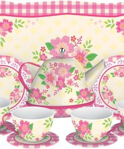 Schylling Fancy Tin Tea Set . Red
