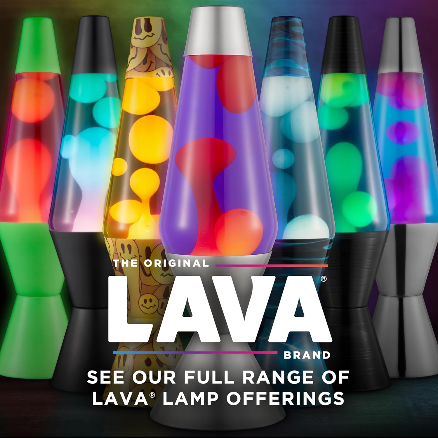 Lava The Original Lamp - 14.5” Vinyl Record Grooved Base - Classic Liquid Motion Lamp - Yellow and Blue Liquid - Item #2020 (Amazon Exclusive) - Image 6