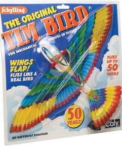 Schylling Tim Bird Flying Toy - Rubberband-Powered Mechanical Bird that Really Flies - Wings Flap and Flies 50 Feet - Ages 7 and Up